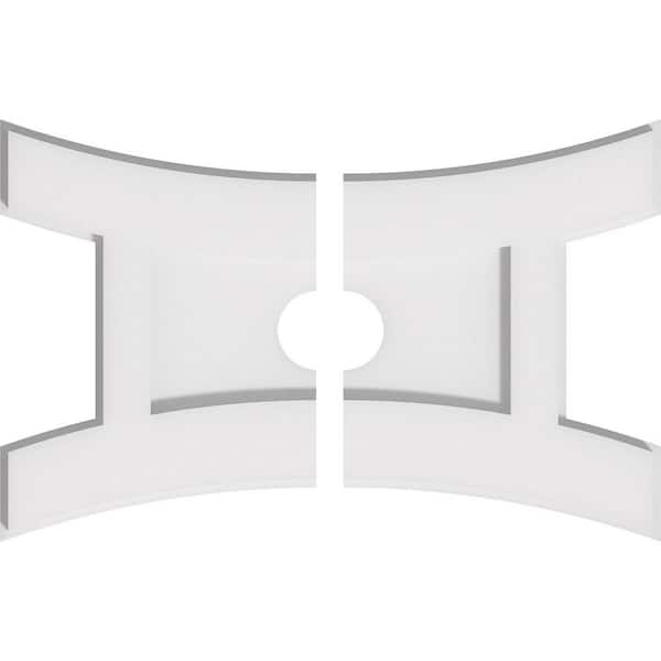 Ekena Millwork 16 in. W x 10-5/8 in. H x 2 in. ID x 1 in. P Haven Architectural Grade PVC Contemporary Ceiling Medallion (2-Piece)