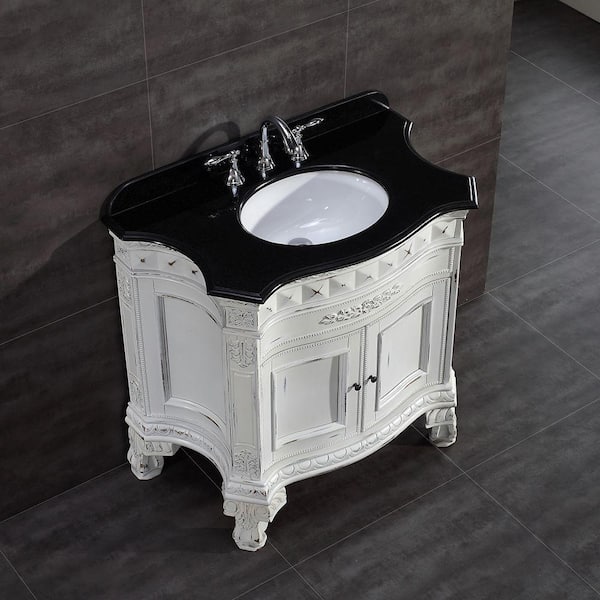 Ove Decors York 36 In W X 20 D, 36 Inch White Bathroom Vanity With Granite Top