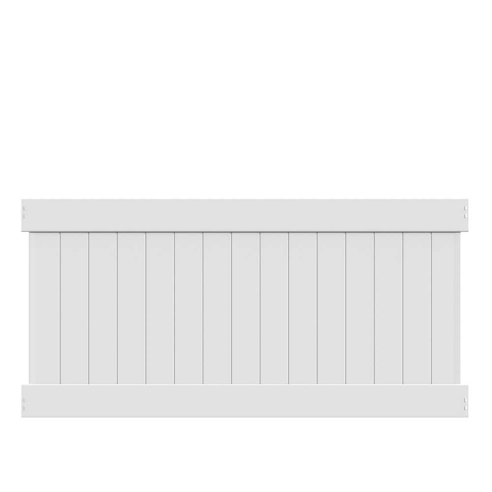 Veranda Linden Ft H X Ft W White Vinyl Privacy Fence Panel Unassembled The