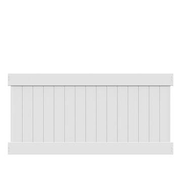 Linden 4 ft. H x 8 ft. W White Vinyl Privacy Fence Panel (Unassembled)