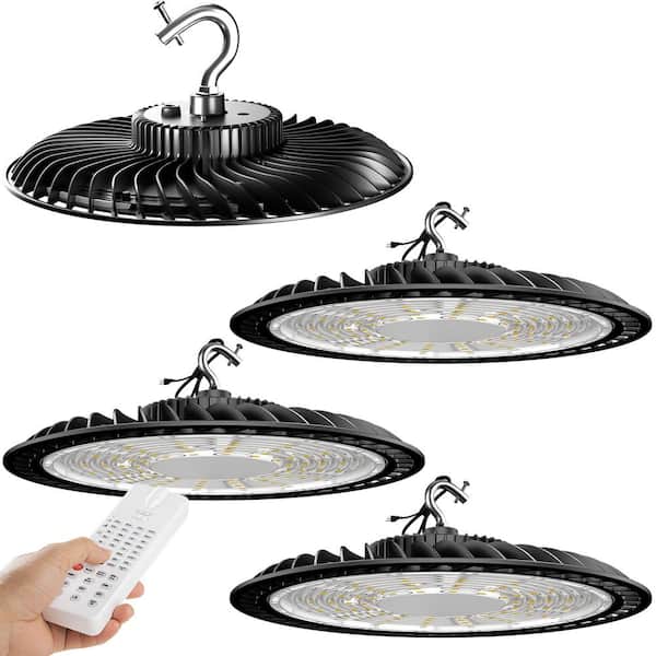 4Pack 150W LED High Bay Light With Motion Sensor 37500lm  High Bay LED Light AC100-277V UFO High bay Shop Light