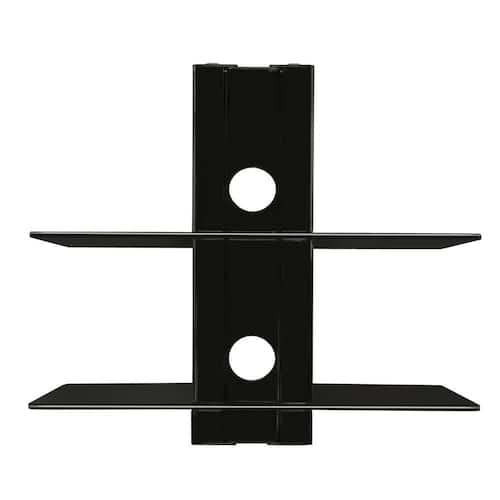 Dual Tempered Glass Wall Mount Shelf System Electronics Cleaning & Care