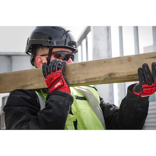 (No 0113-1) Lueed 27インチ レッド Milwaukee Medium Red Nitrile Level 3 Cut Resistant Impact Gloves