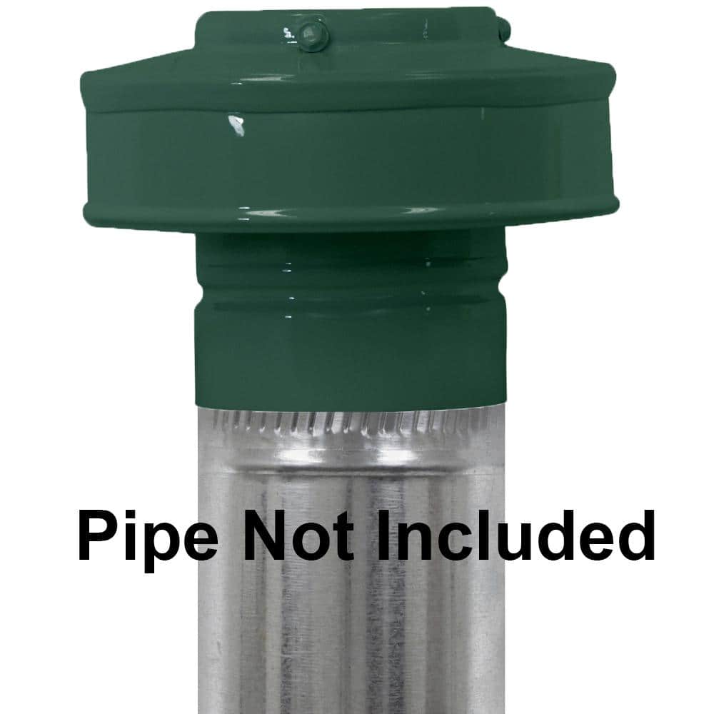 3 in. D Aluminum Static Roof Vent Pipe Cap in Green