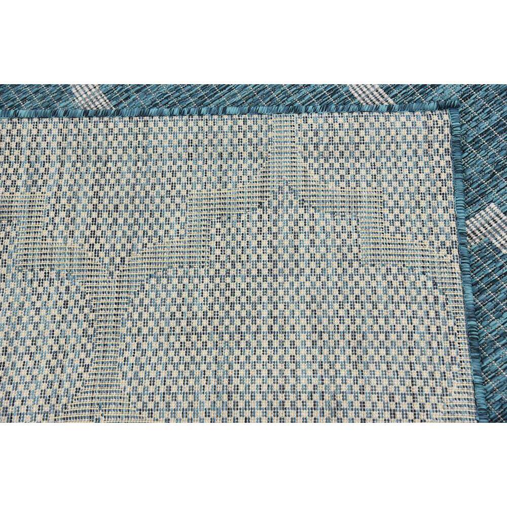 Teal Blue Rectangular Synthetic Outdoor Area Rug - Easy Care and Stain-resistant
