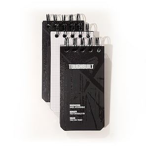 X-Small Grid Notebooks with 100-sheets, heavy-gauge steel binding and rugged cover, black (3-Pack)