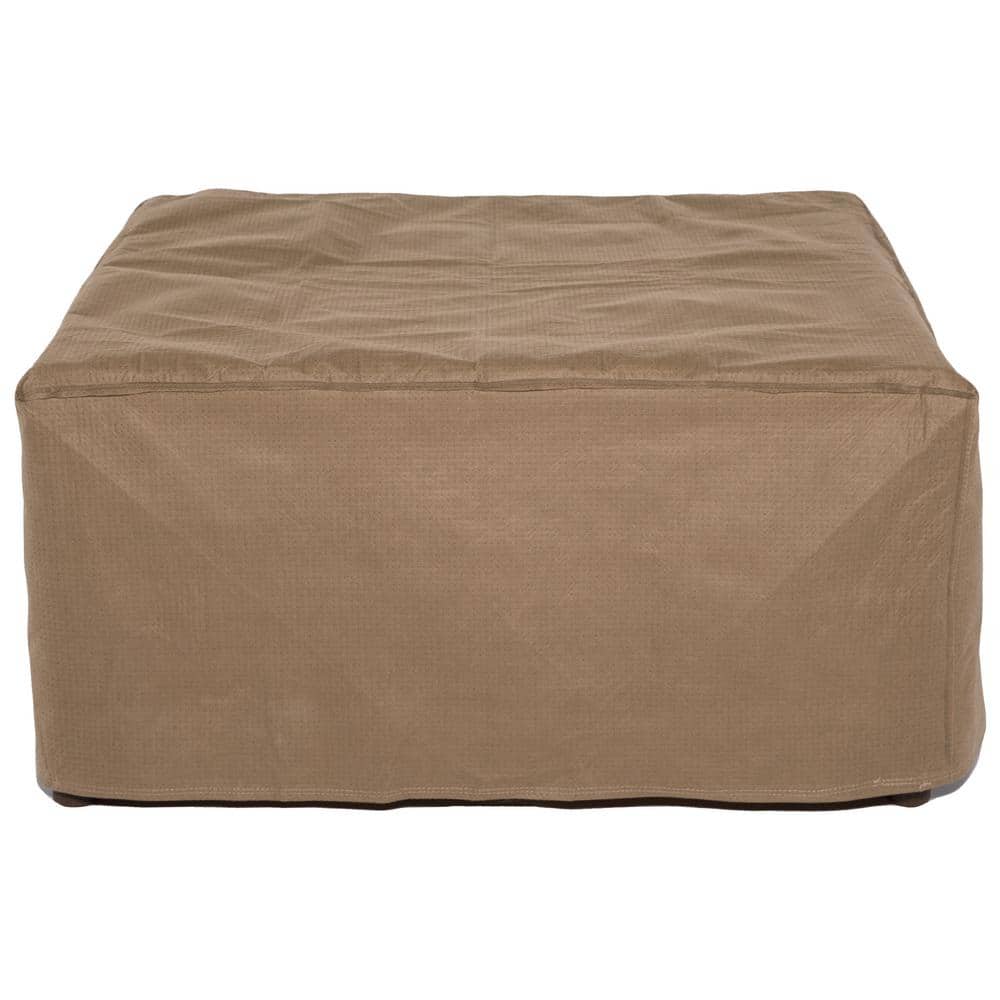 Classic Accessories Duck Covers Essential 32 in. Tan Square Patio Ottoman or Side Table Cover