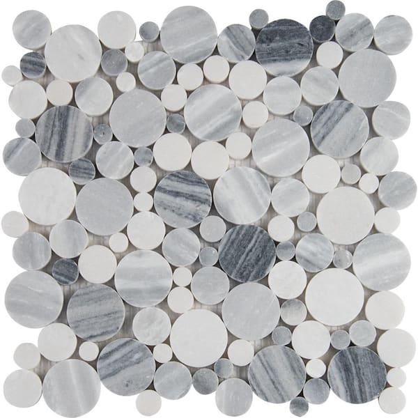 MSI Alaska Gray 12 in. x 12 in. Polished Marble Floor and Wall Mosaic Tile (1 sq. ft./Each)