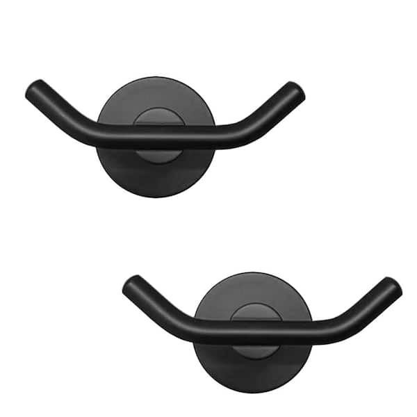 ATKING Bath 2-Pack Knob-Hook Double Robe/Towel Hook Double Robe Hook in Matte Black