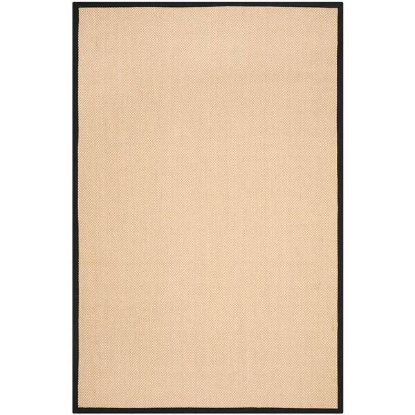 SAFAVIEH Natural Fiber Maize/Black 11 ft. x 15 ft. Woven Border Area Rug