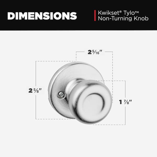 Kwikset Tylo Satin Chrome Half-Dummy Door Knob 488T 26D CP - The