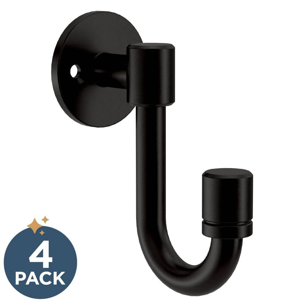 4-Pack Bar 3-5/8 in. H, Zinc 35 lb. Load Capacity Classic Single Prong Wall
