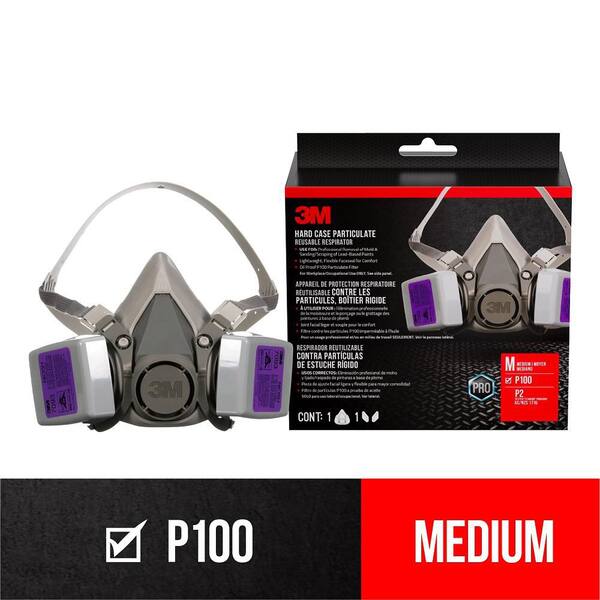 P100 Mold and Lead Paint Removal Reusable Respirator, Size Medium