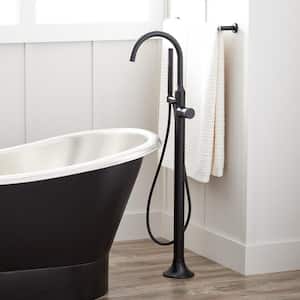 Lentz Single-Handle Floor Mounted Roman Tub Faucet in. Matte Black