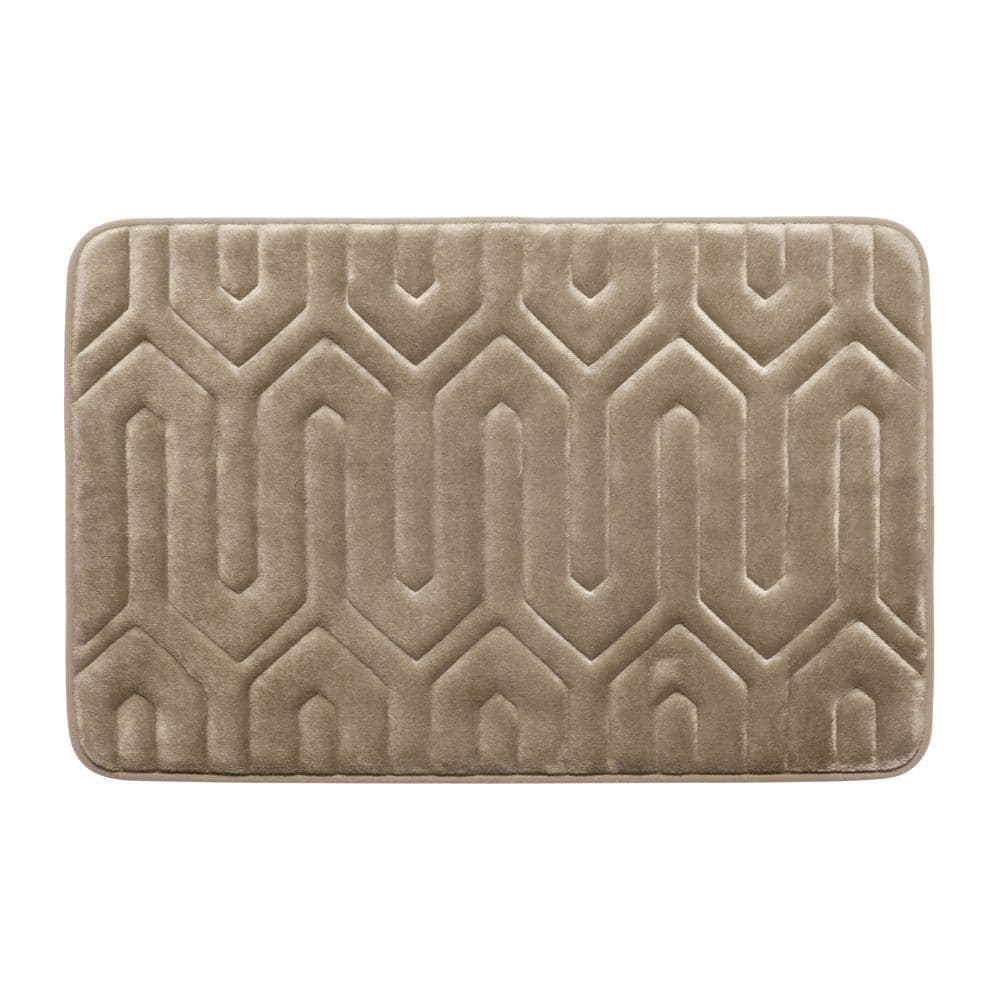 Thea Linen 17 in. x 24 in. Memory Foam Bath Mat