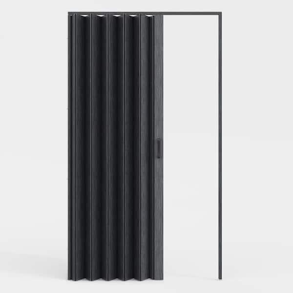 SOCBAZZAR 42 in. x 80 in. Black Oak Finished Interior PVC Folding