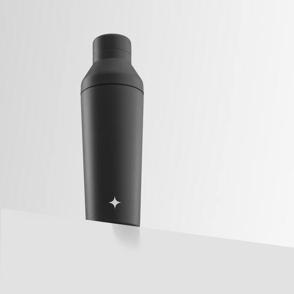 24 oz. BPA-Free Black Shaker Bottle - Mulitple Cap Colors Black