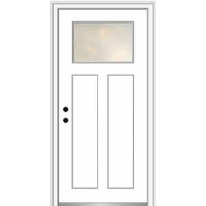Blanca 32 in. x 80 in. Right-Hand Inswing Craftsman 2-Panel Primed Fiberglass Prehung Front Door with 4-9/16 in. Frame