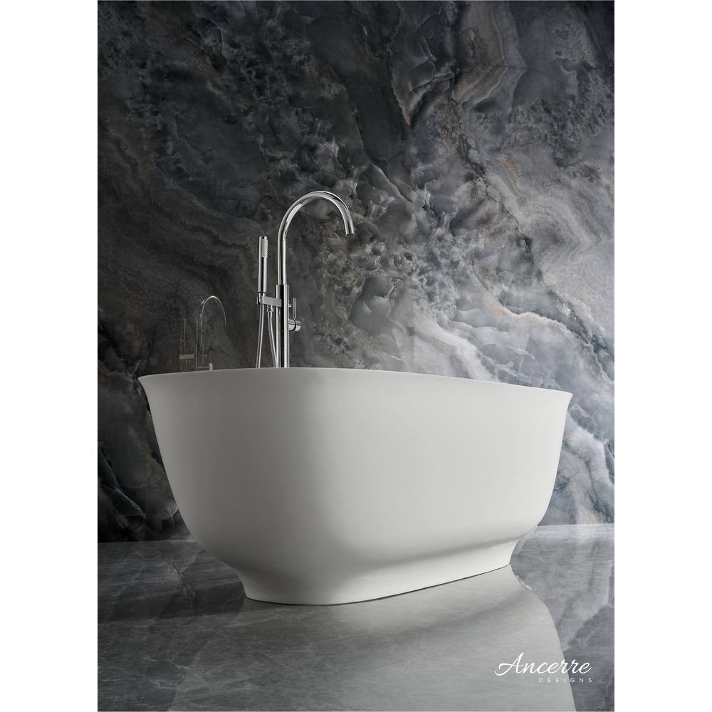 Fiore 67'' Matte White Acrylic Freestanding Bathtub