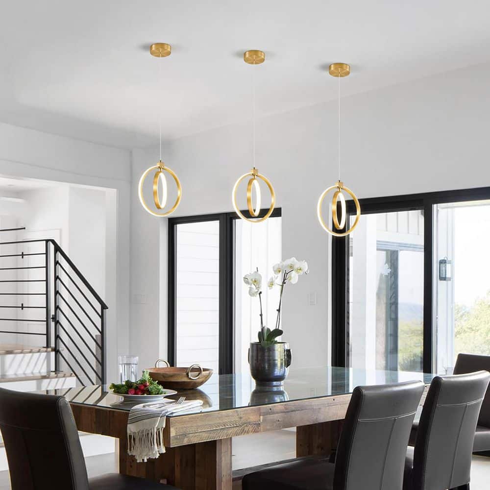 Home Lighting Gold Round 1-Pack Modern LED Pendant Lights for Dining Room price history on PriceWatchPro