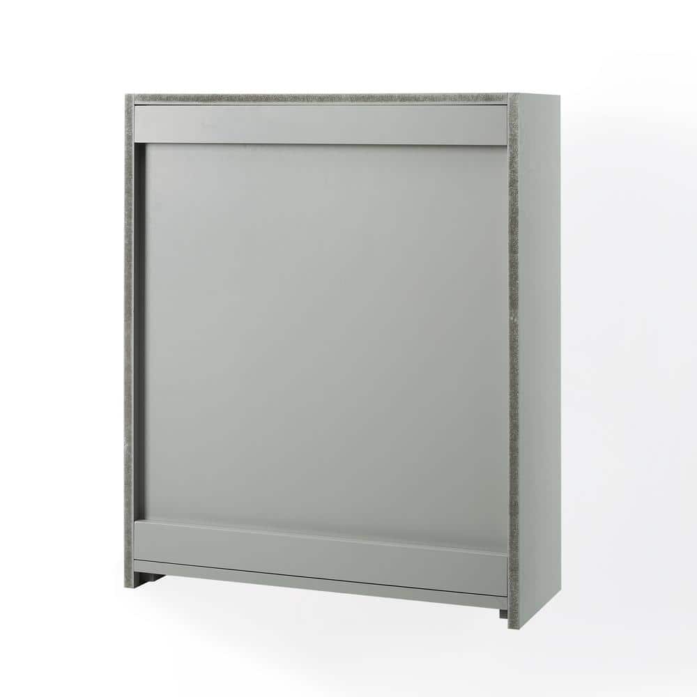 Savannah Gray Shaker-Style Wall Cabinet with Chrome Hardware