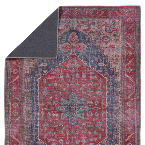 Fairbanks Red/Blue 3 ft. 11in. x 6 ft. Medallion Indoor Area Rug