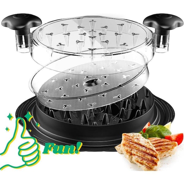 Manual Meat Shredder with Removable Plate and Transparent Lid, Dishwasher Safe Kitchen Tool for Chicken, Pork, Beef