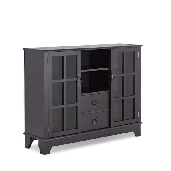 Venetian Worldwide Dubbs 42 in. Dark Gray Standard Rectangle Wood Console Table with Drawers