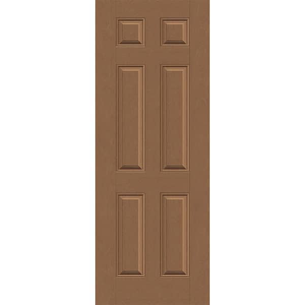 Steves & Sons Regency 36 in. x 96 in. Universal Handing 6 Panel Autumn Wheat Stain Mahogany Fiberglass Front Door Slab