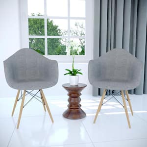 Willow Grey Polyester Arm Chair Set of 2