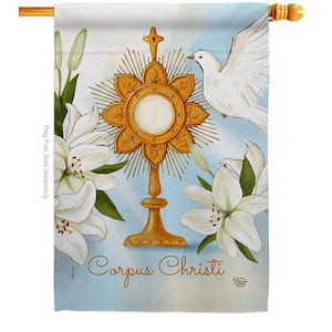 28 in. x 40 in. Corpus Christi First Communion House Flag Double-Sided Religious Decorative Vertical Flags