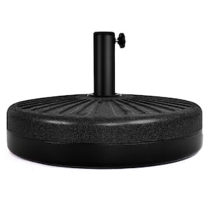 Round Plastic Filled with 23 l Water Patio Umbrella Base in Black