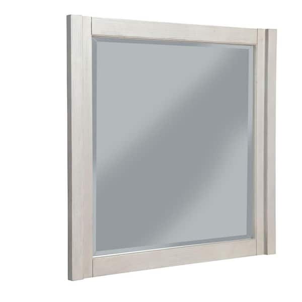 Benjara 40 in. W x 37 in. H Gray Rectangular Mahogany Wood Frame Dresser Mirror