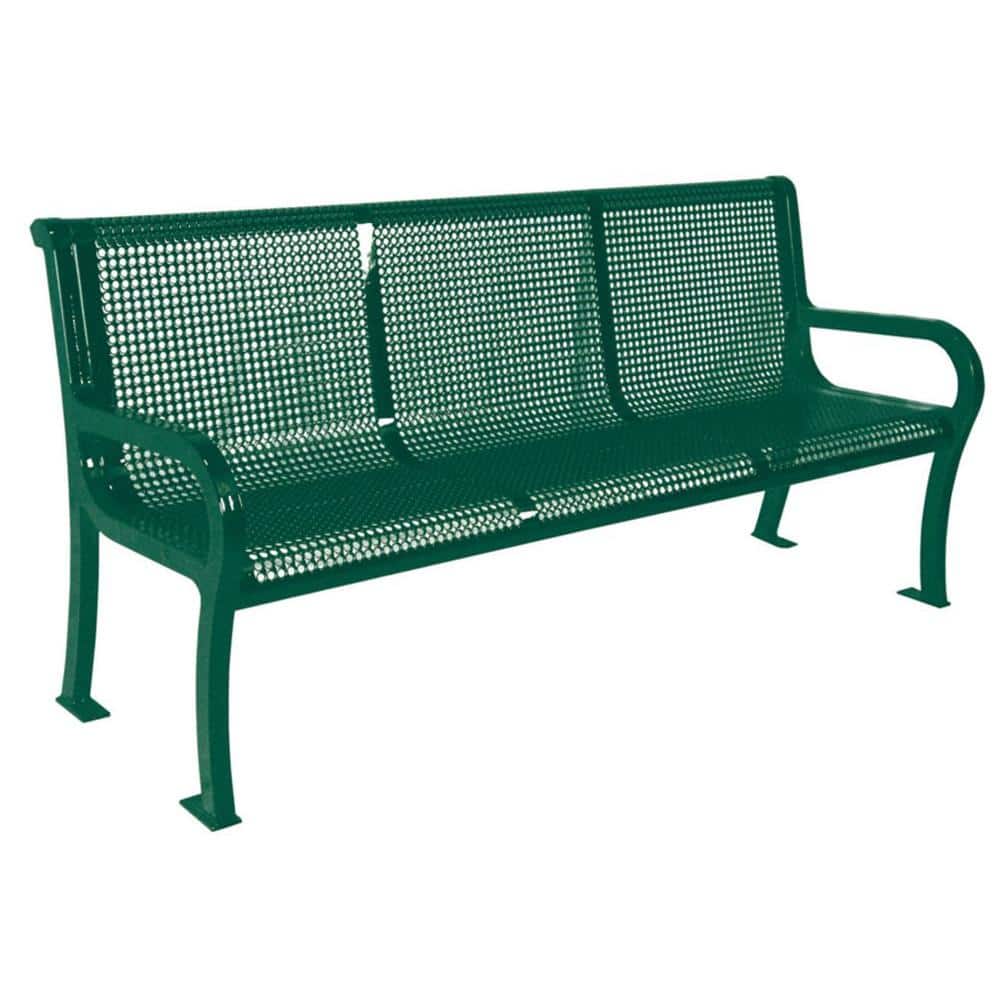 6 ft. Perforated Green Commercial Park Lexington Portable Bench with Back Surface Mount price history on PriceWatchPro