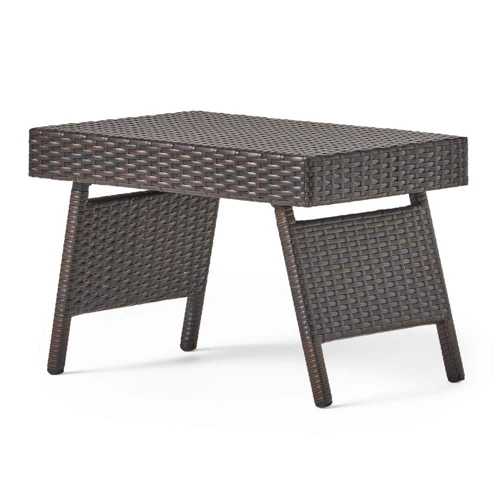 Outdoor PE Wicker Side Table Suitable for Garden Terrace Backyard Can Be Ma
