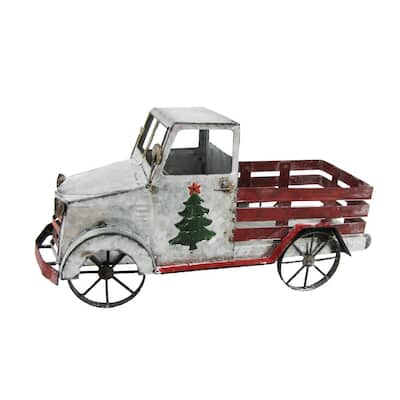10 in. tall Old Style Galvanized Christmas Truck