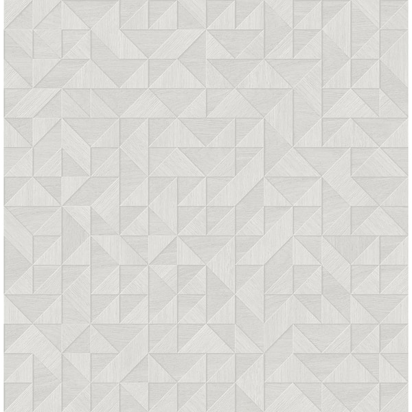 A-Street Prints Gallerie Light Grey Geometric Wood Light Grey Wallpaper Sample