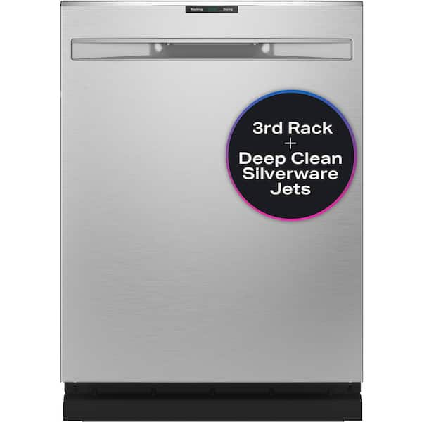 GE 24 in. Built-In Top Control Fingerprint Resistant Stainless Steel Dishwasher w/Stainless Tub, 3rd Rack, 45 dBA