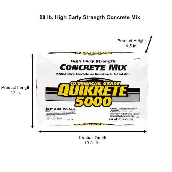 HI-STRENGTH 4000PSI CONCRETE MIX 80-LB .6CUFT, Cement, Mortar, Sakret