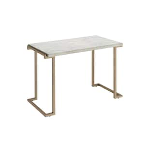 Boice II Faux Marble and Champagne Console Table