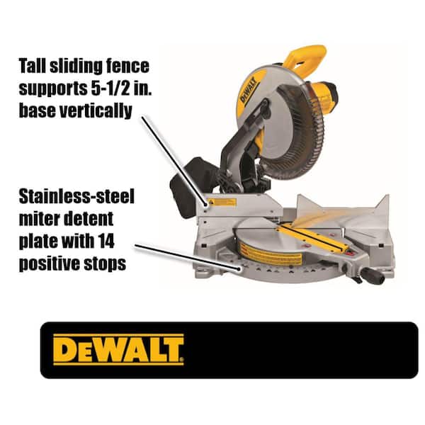 15 Amp Corded 12 in. Single Bevel Compound Miter Saw and 12 in. Miter Saw Blade 32-Teeth and 80-Teeth (2 Pack)