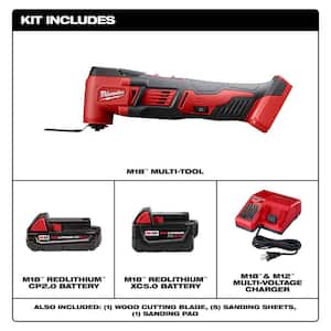 M18 18V Lithium-Ion Cordless Oscillating Multi-Tool w/One 5.0 Ah and One 2.0 Ah Battery and Charger