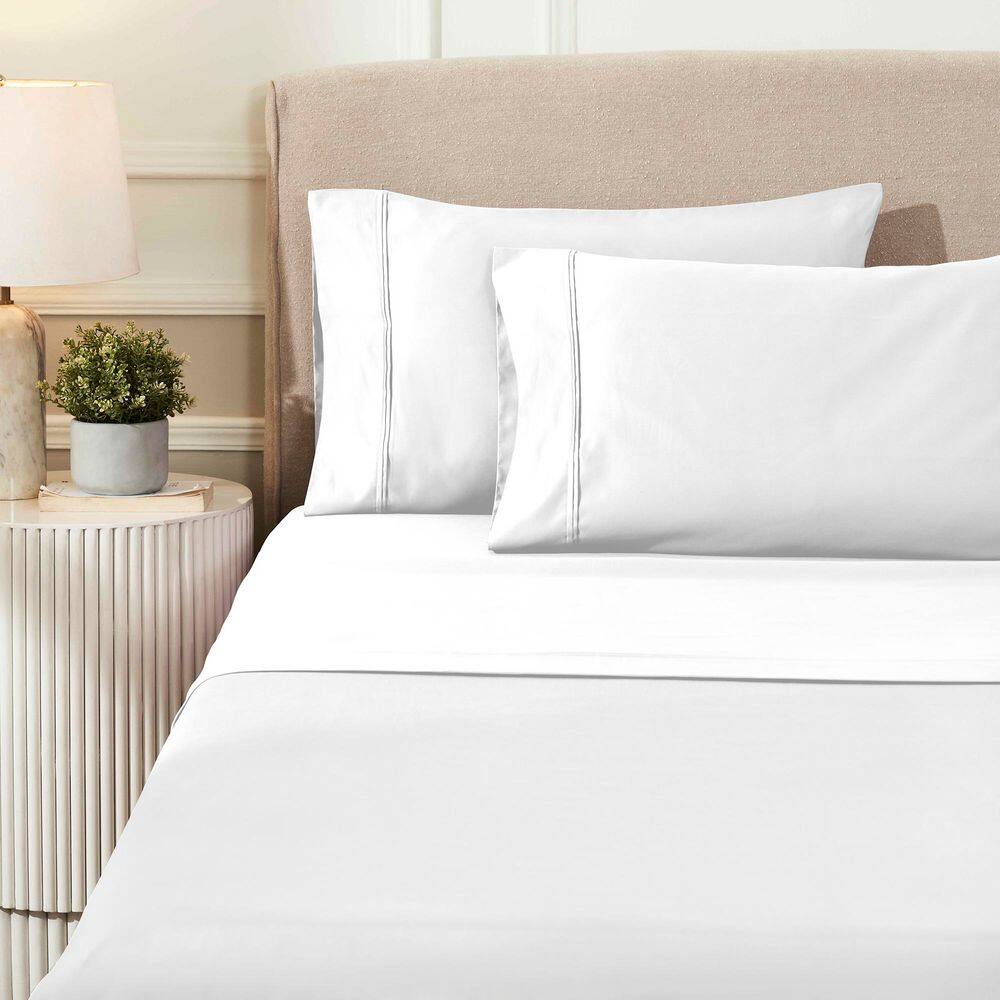 1200 Thread Count 4-Piece White Solid Egyptian Cotton Deep Pocket Queen Sheet Set price history on PriceWatchPro