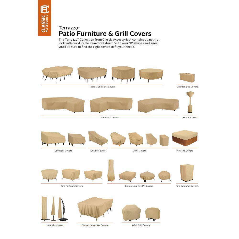 Beige Water-Resistant L-Shaped Patio Sectional Cover