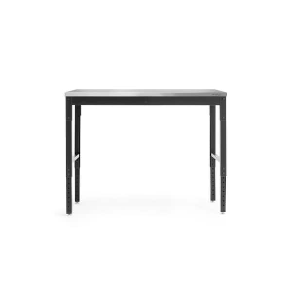 NewAge Products Pro Series 48 in. Black Workbench with Stainless Steel Worktop
