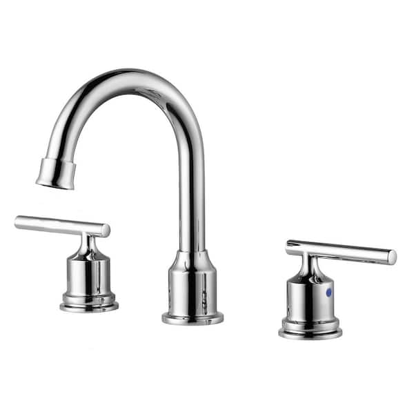 ALEASHA 8 in. Widespread 3 Hole Bathroom Faucet in Chrome