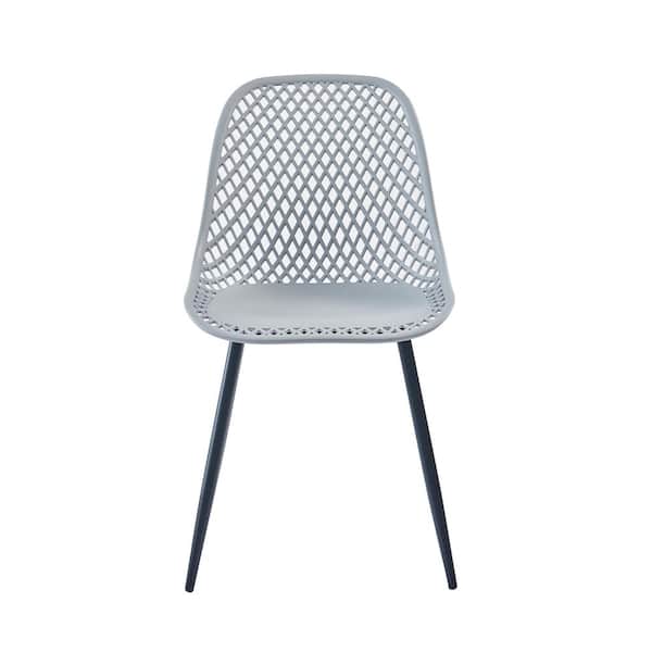 Unbranded Gray Modern Minimalist Plastic Dining Chairs (Set of 2)