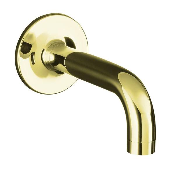 KOHLER Purist 7.75 in. Wall-Mount Bath Spout in Vibrant French Gold