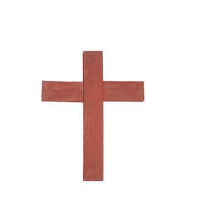 15 in. x 12 in. Rustic Red Reclaimed Old Wooden Wall Cross