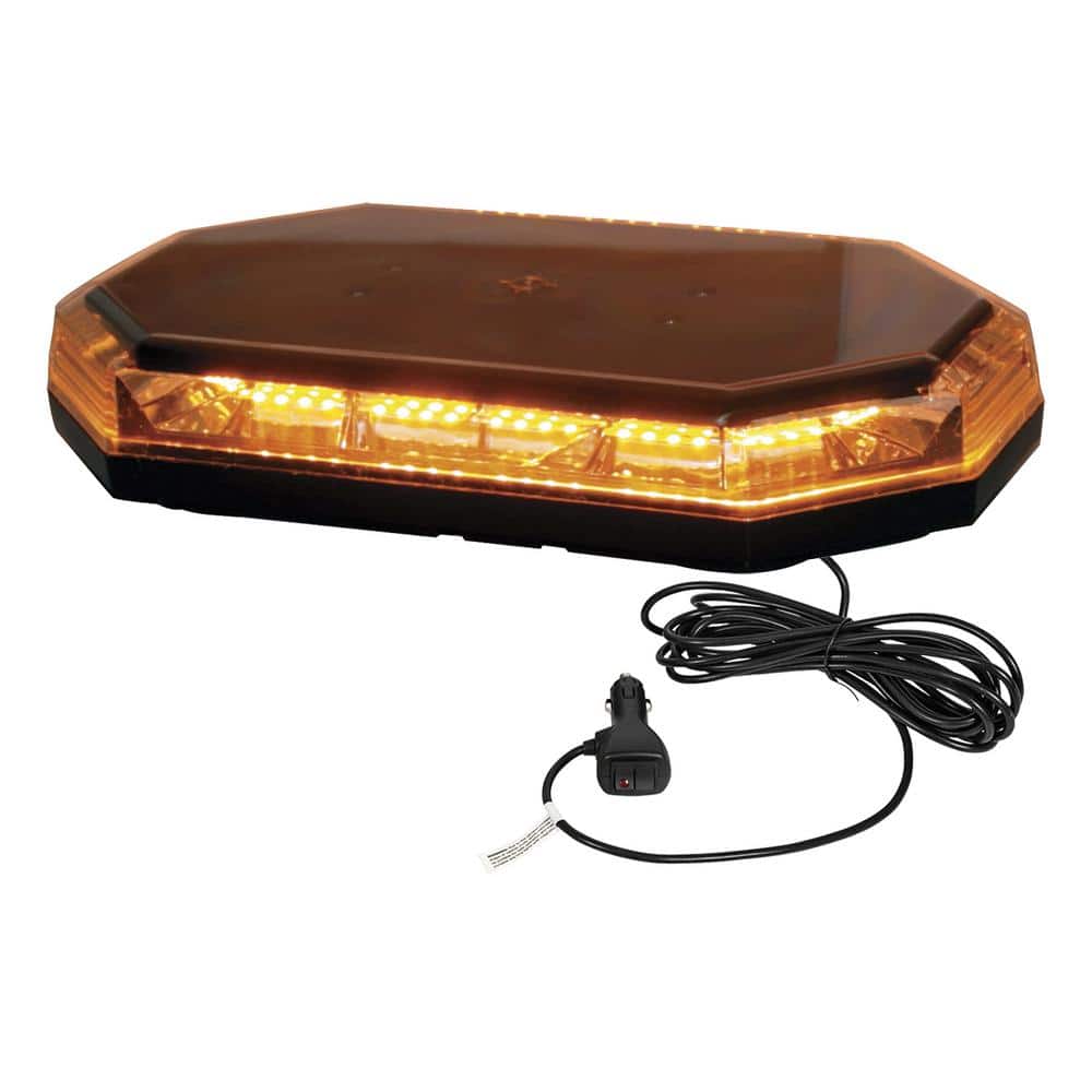 Buyers Products Company 15 in. Octagonal Magnetic or Perm Mount 56 LEDs  Mini Light Bar Emergency Warning Flash Truck & Safety Vehicles, Amber  8891060 - The Home Depot
